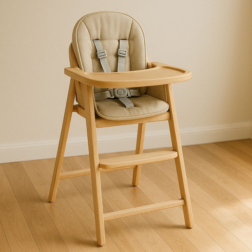 Illustration d’une chaise haute pour bébé : une idée de cadeau de naissance pratique